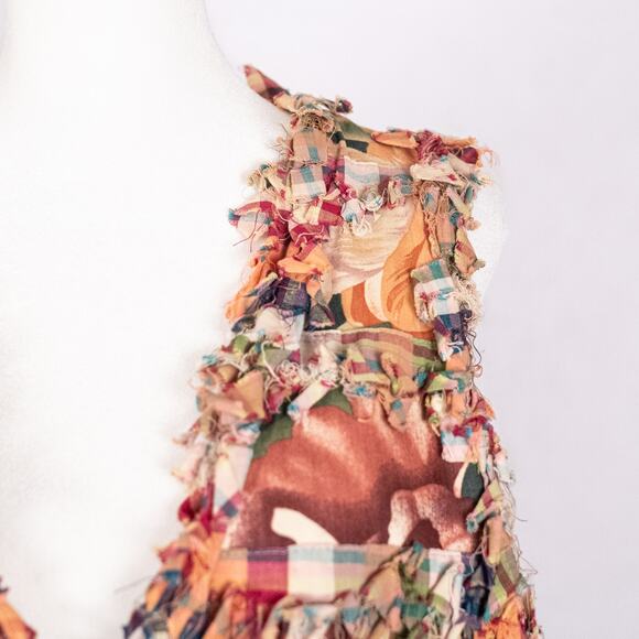 Women's Handmade OAK Art Vest Floral Cottage Fairy Colorful Sunflower SMALL Boho - Picture 3 of 5